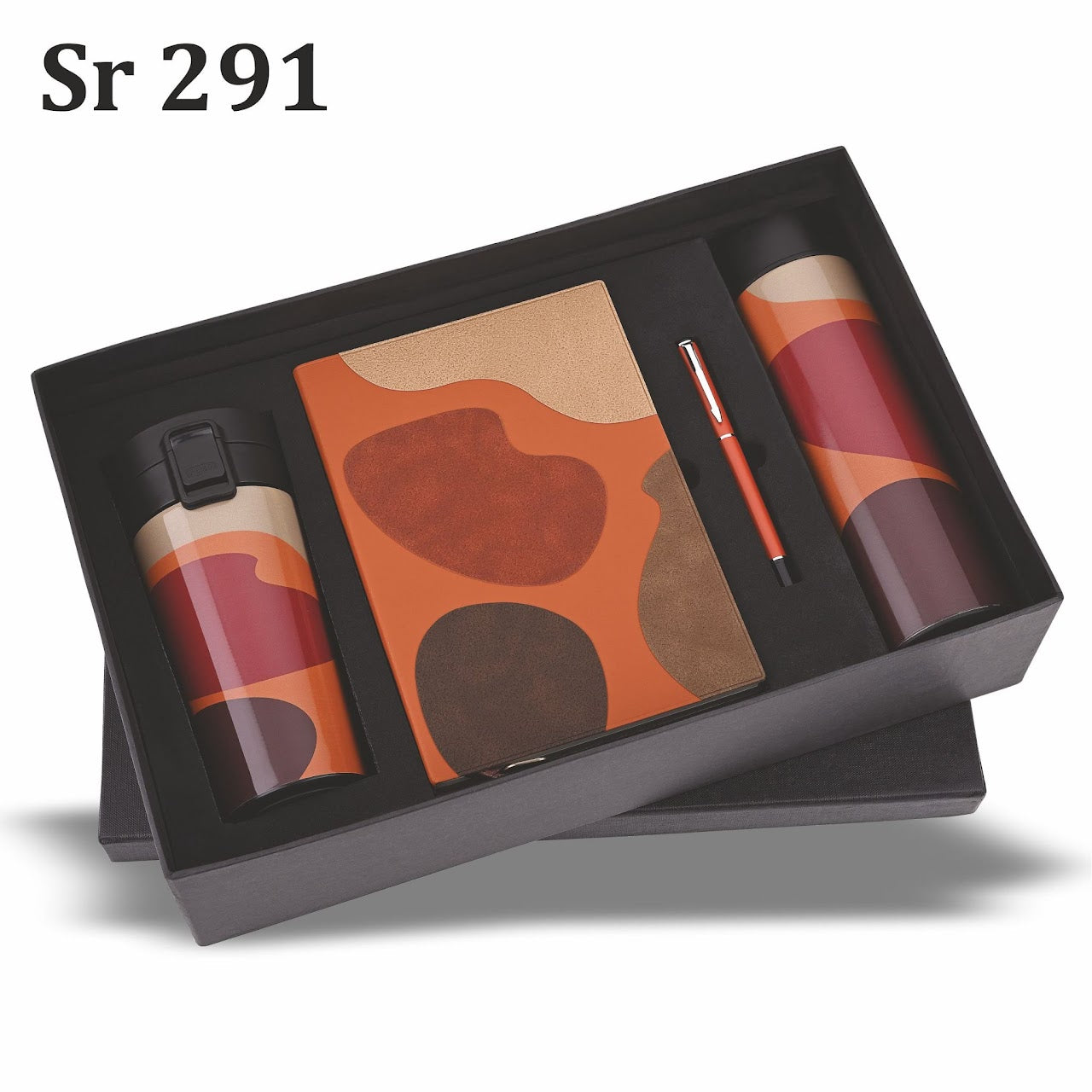 Sr 291: Diary Pen Bottle Mug Tan Abstract