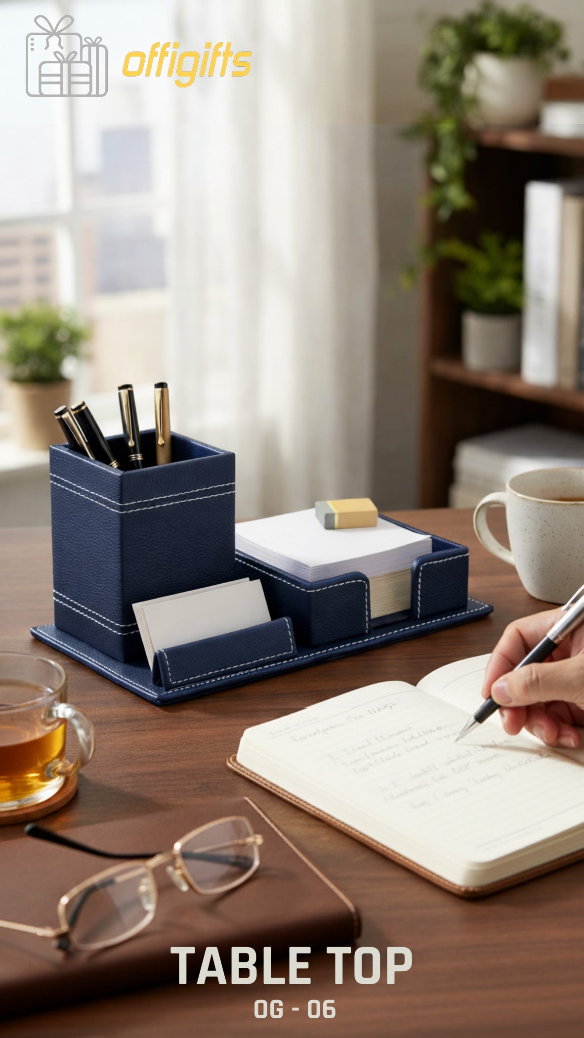 Luxury Leather Desk Organizer Set