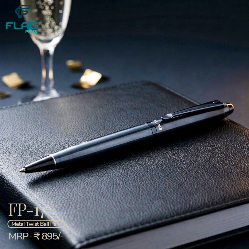 FLAG FP-17  Luxury Black Metal Twist Pen