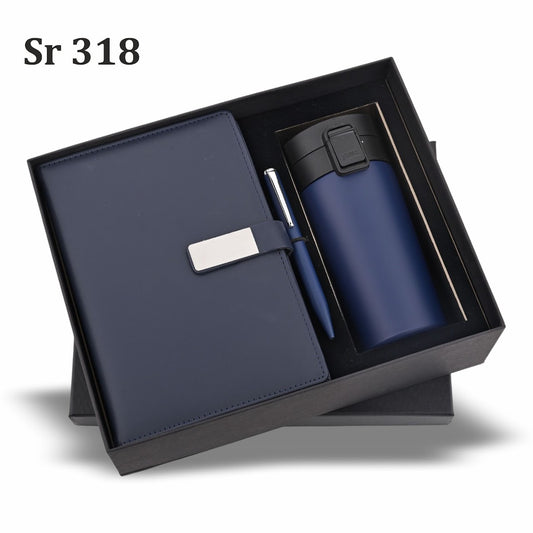 Sr 318: Diary Pen Flask Set Blue