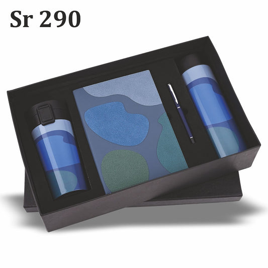 Sr 290: Diary Pen Bottle Mug Blue Abstract